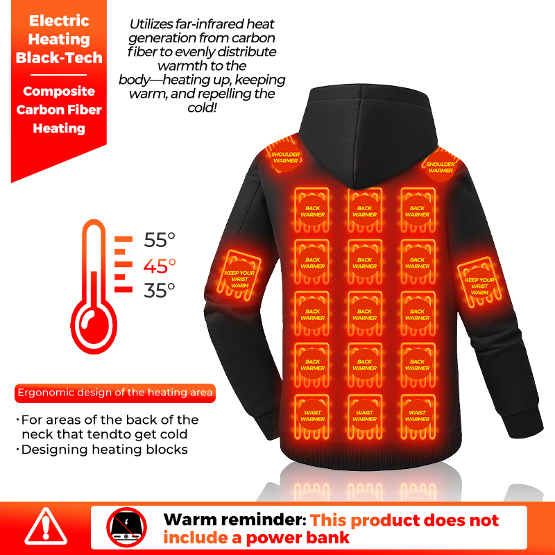 Bluza z podgrzewaną kapturem,  – Winter Clothing Hiking recenzja i cena