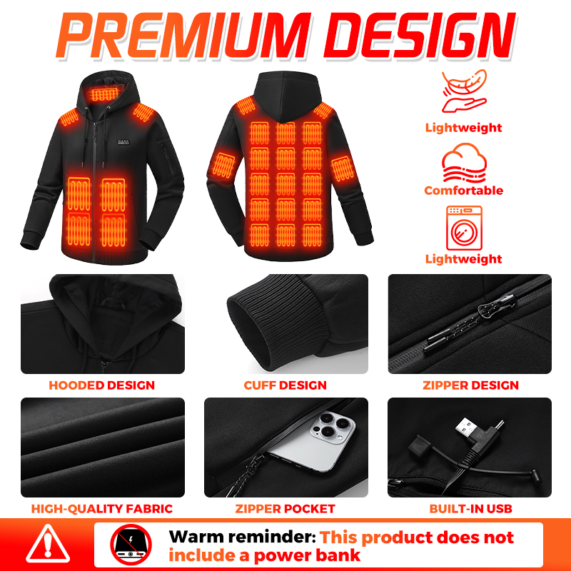 Bluza z podgrzewaną kapturem,  – Winter Clothing Hiking recenzja i cena